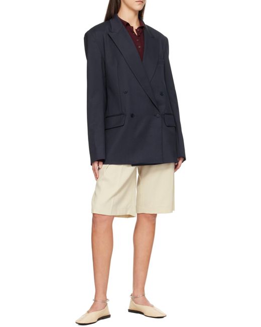 Frankie Shop Blue Newark Double Breasted Blazer