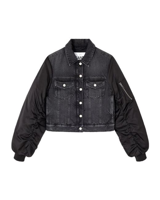 Ganni Black Rigid Denim Jacket
