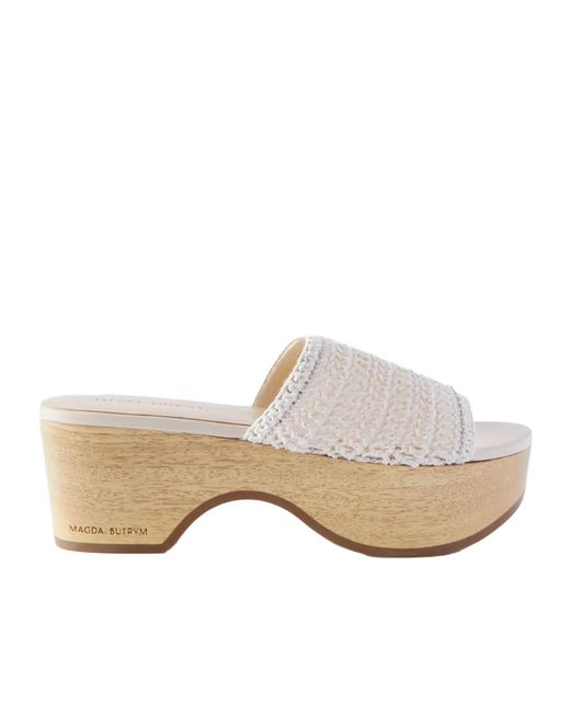 Magda Butrym Natural Crocheted High-Heeled Sandals