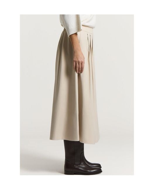 Peserico Natural Microfiber Midi Skirt