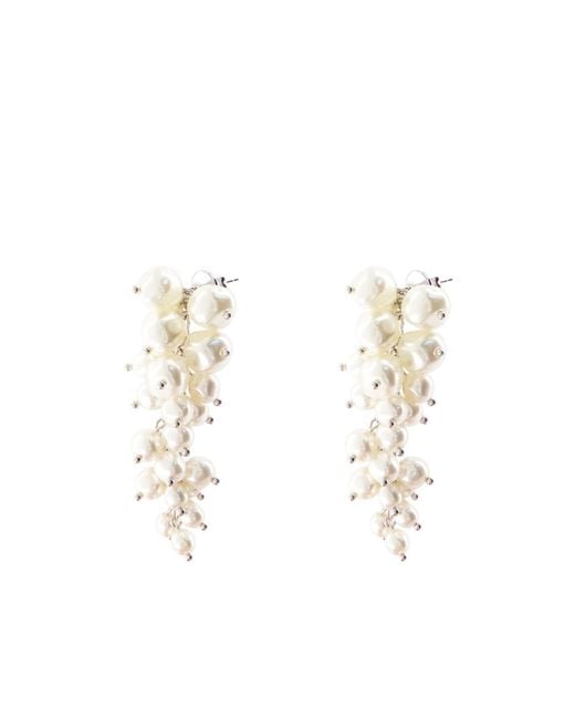 Simone Rocha White Cluster Earrings