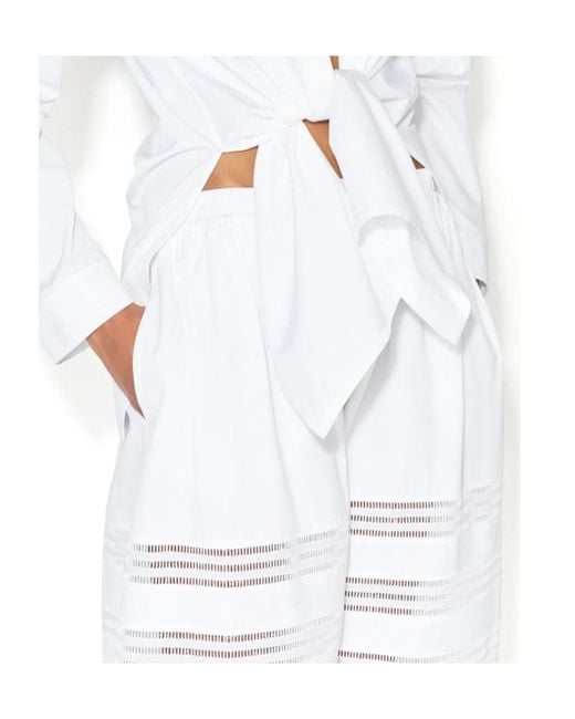 Alaïa White Alaïa Sheer Panel Wide-Leg Pants