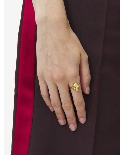 McQueen Metallic Skull Ring