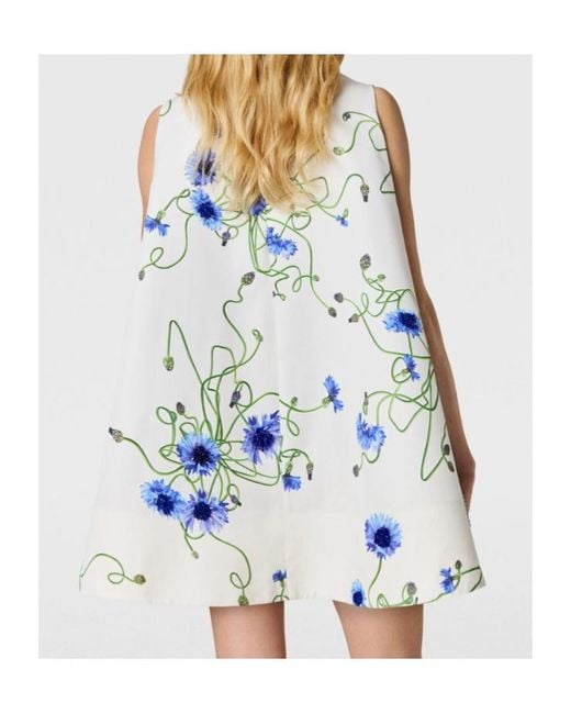 Stella McCartney Blue Cornflower Embroidered A-Line Dress