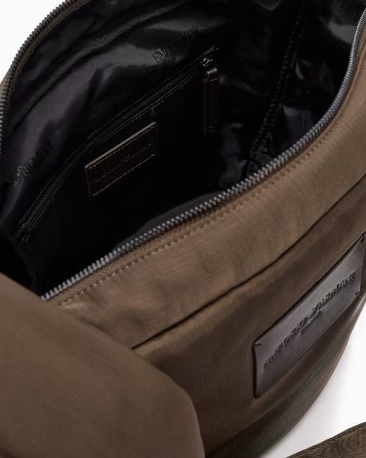 Emporio Armani White Padded Nylon Shoulder Bag for men