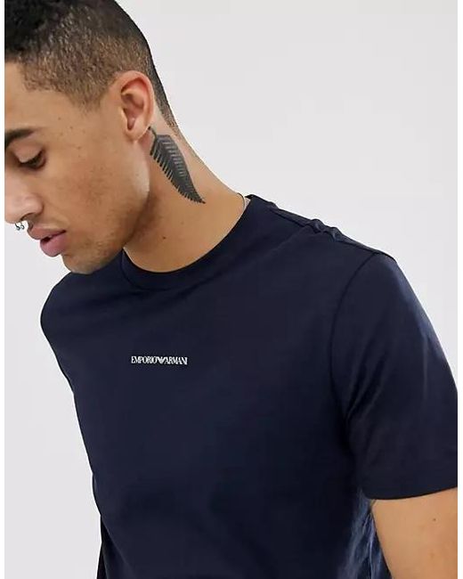 Emporio Armani Blue Round-Necked T-Shirt for men