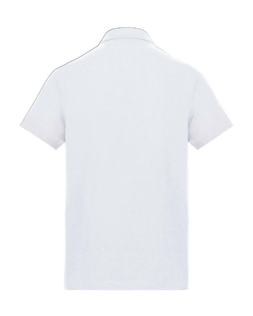 Moncler White Pointed Collar Polo Shirt for men