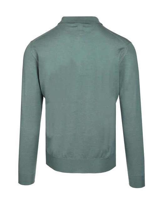 Fedeli Green Long-Sleeved Sweater for men