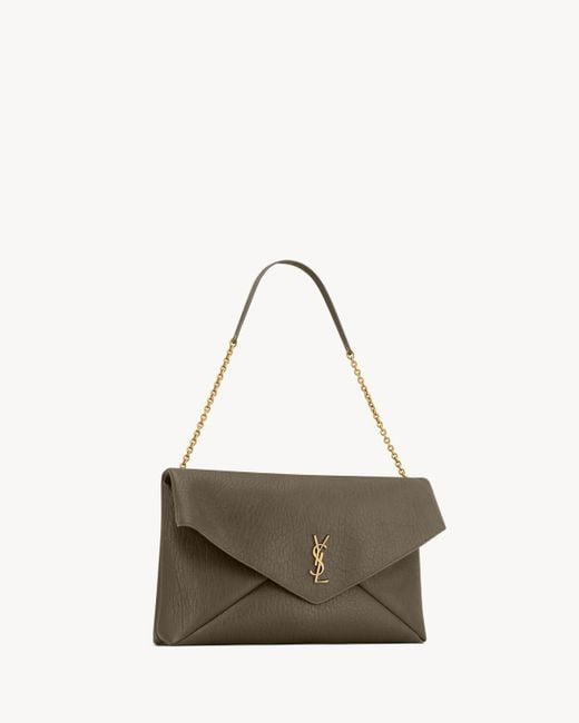 Saint Laurent Metallic Cassandre Xxl Envelope Pouch