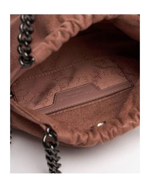 Stella McCartney Brown Mini Eco Shaggy Drawstring Bag