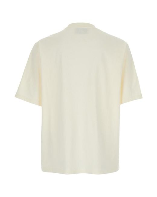 AMI White Logo Detailed Crewneck T-Shirt for men