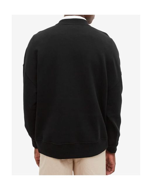 AMI Black Logo-Print Sweatshirt for men