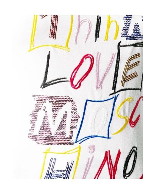 Moschino White Item O-Neck Short-Sleeved T-Shirt