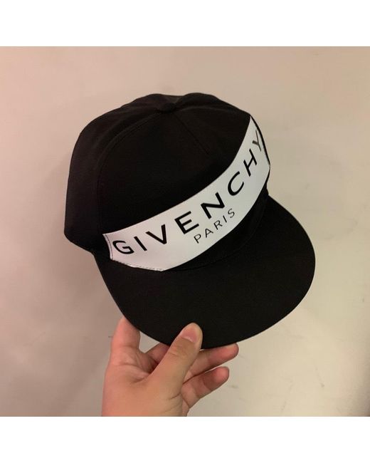 Givenchy Black Logo Snapback Cap for men