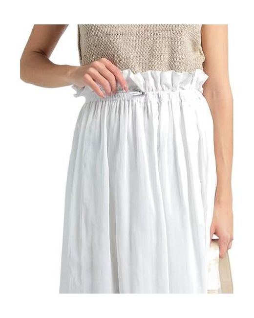Brunello Cucinelli White Solid-Color Swing Skirt