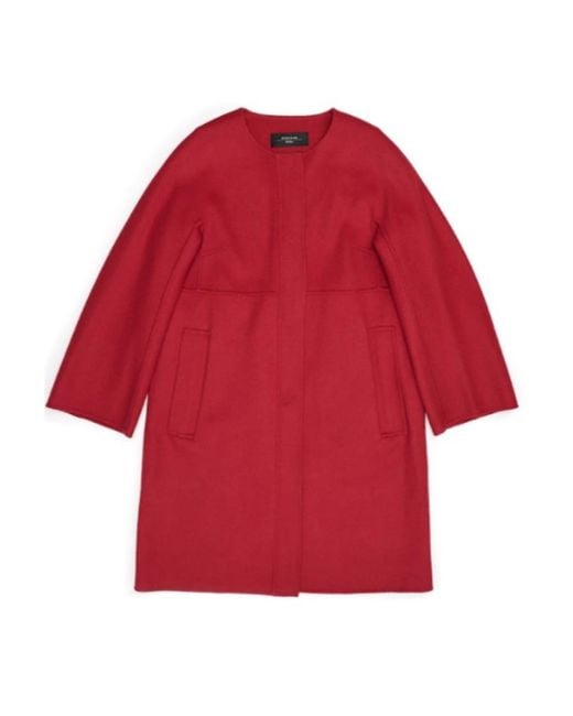Weekend by Maxmara Red Round-Neck Coat
