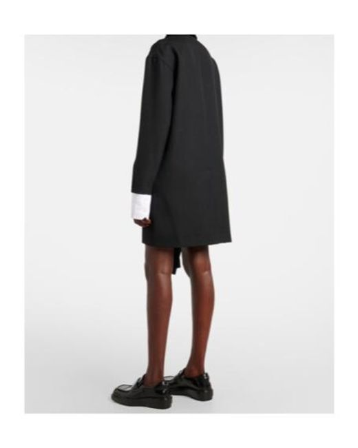 Plan C Black Wool-Blend Minidress