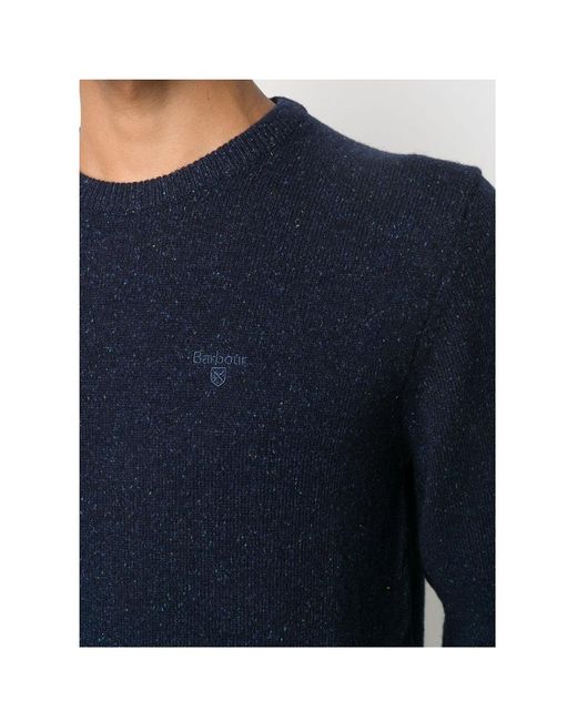 Barbour Blue Tisbury Crewneck Knitted Jumper for men