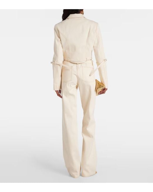 AYA MUSE Natural Tuxis Cropped Denim Jacket