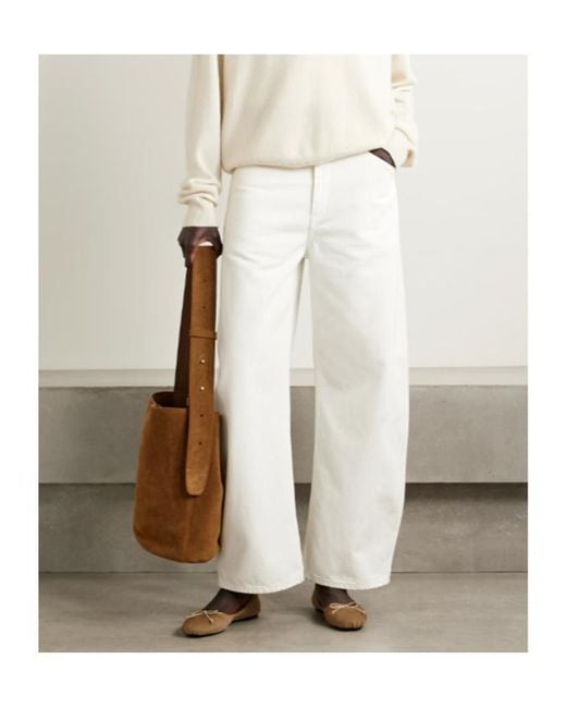 Nili Lotan White Straight-Leg Tribeca Jeans