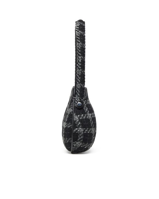 DIESEL Black Houndstooth Motif Double-D-Shoulder Bag