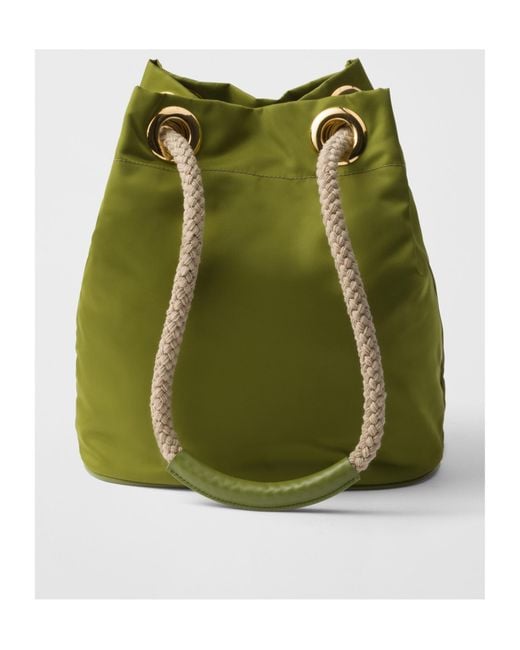 Prada Green Mariner Re-Nylon Small Bucket Bag