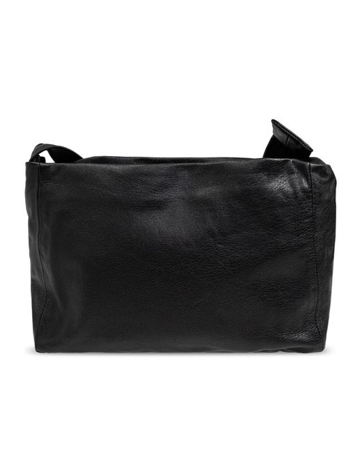 Yohji Yamamoto Black Asymmetric Shoulder Bag for men