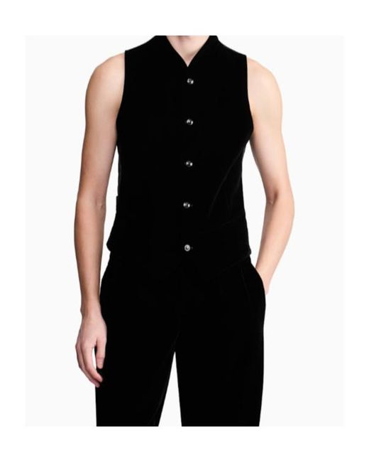 Giorgio Armani Black Button-Up Waistcoat for men