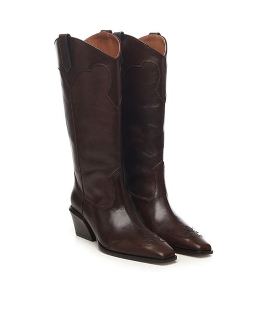 Paris Texas Brown Ebony Square-Toe Boots