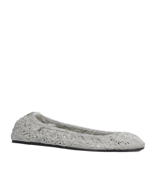 Isabel Marant White Belna Round-Toe Ballet Flats