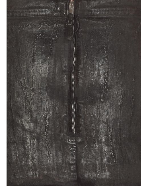 Rick Owens Black Denim Mini Skirt
