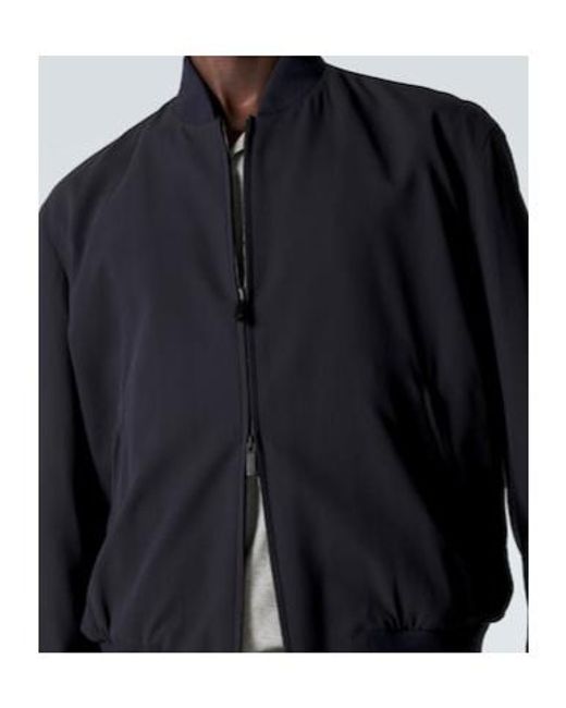 Giorgio Armani Blue Cotton-Blend Bomber Jacket for men