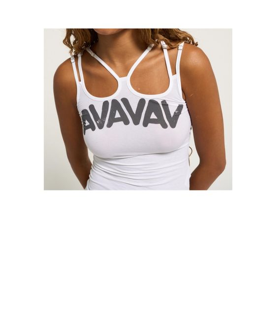 AVAVAV White Tova Logo-Print Multi-Strap Top