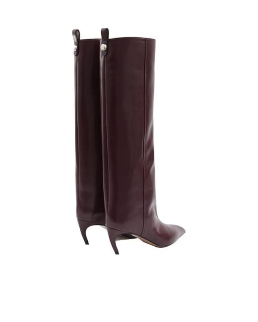 The Attico Red 65Mm Pointed-Toe Leather Boots
