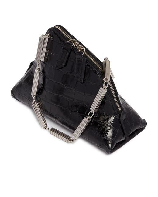 The Attico Black The La Scala Textured Clutch Bag