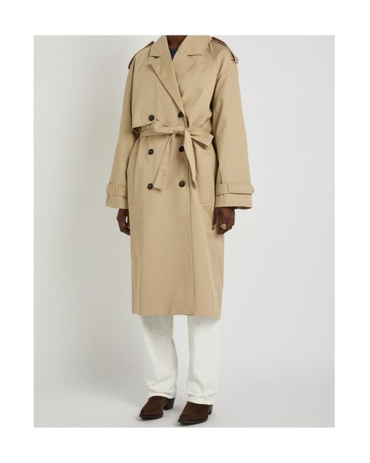 Anine Bing Natural Long-Sleeved Trench Coat