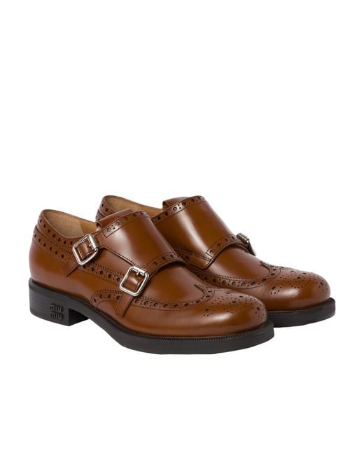 Miu Miu Brown X Church's Leather Brogue Shoes