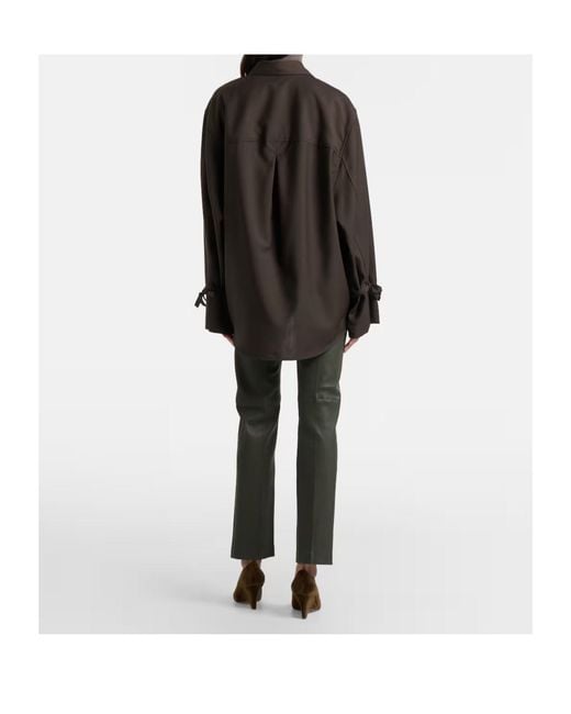 Joseph Gray Leather Slim Pants