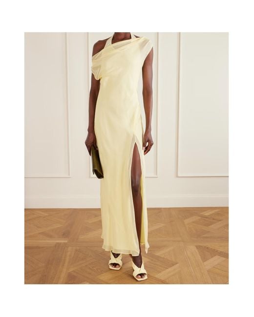 Sir Metallic Strope Silk-Chiffon Gown