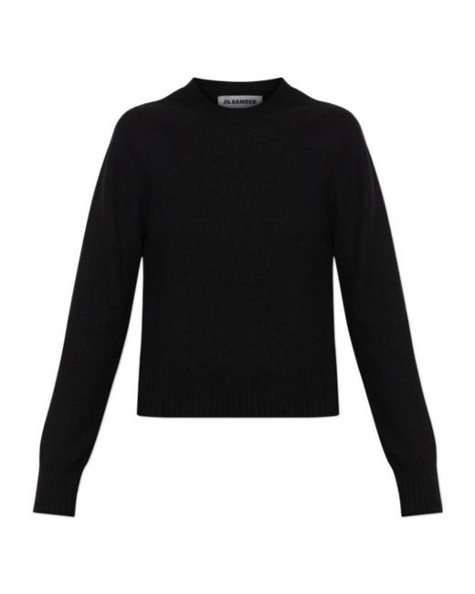 Jil Sander Black Long Sleeved Crewneck Knitted Jumper