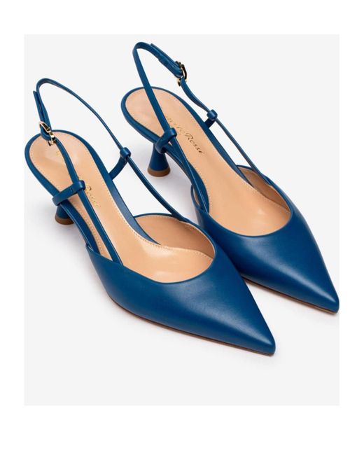 Gianvito Rossi Blue Pointed Toe High Heel Sandals