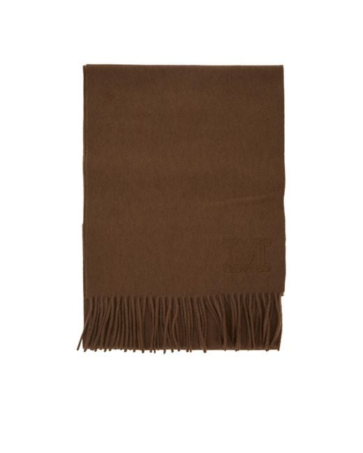 Max Mara Brown Wsdalia Fringed Edge Scarf