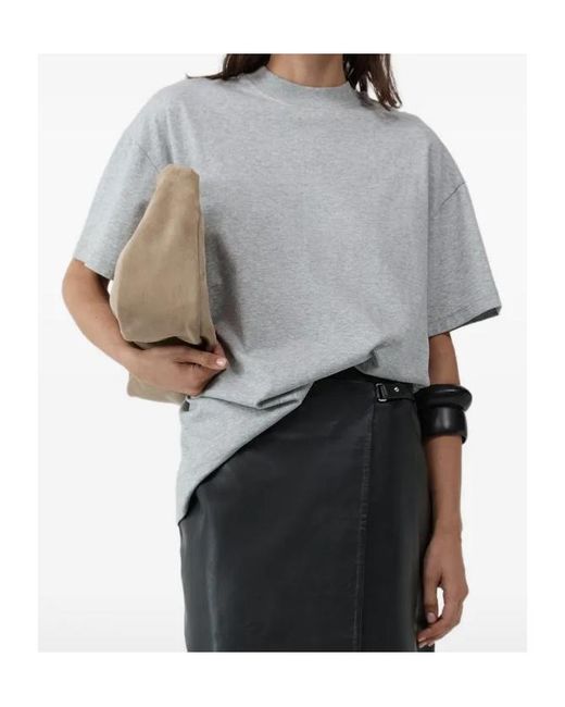 St. Agni Gray Mock Neck T-Shirt