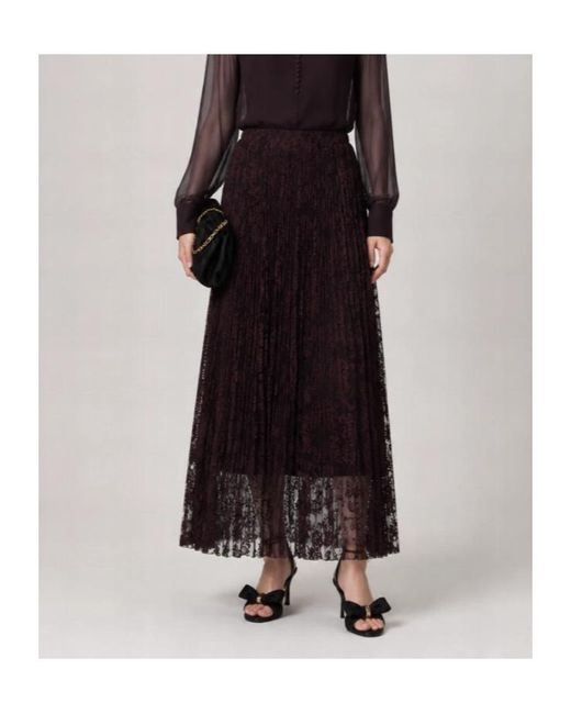 Ermanno Scervino Black Pleated Lace Skirt