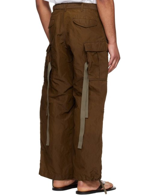 Sacai Brown Belted Cargo Casual Pants for men