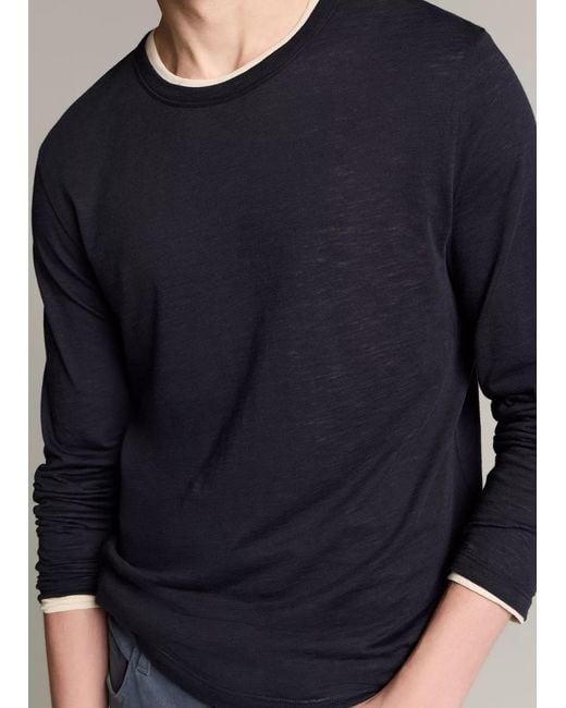 Vince Blue Double-Layer T-Shirt for men