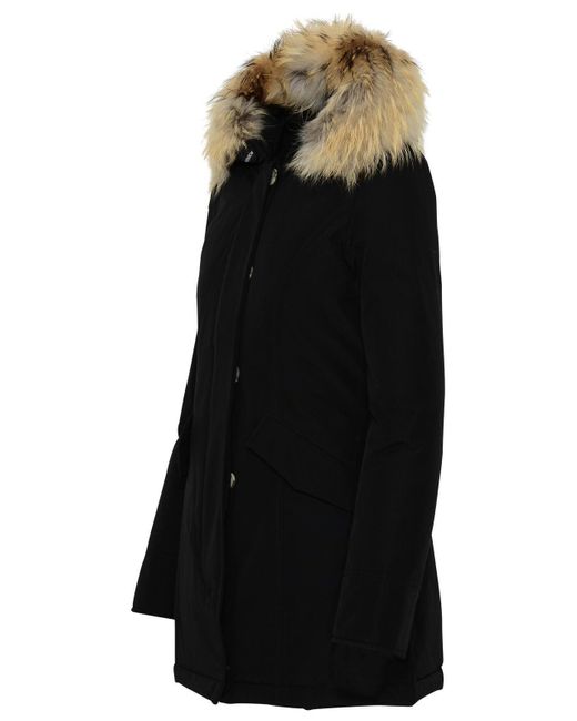 Woolrich Black Parka Arctic Con Pelliccia Removibile Nero