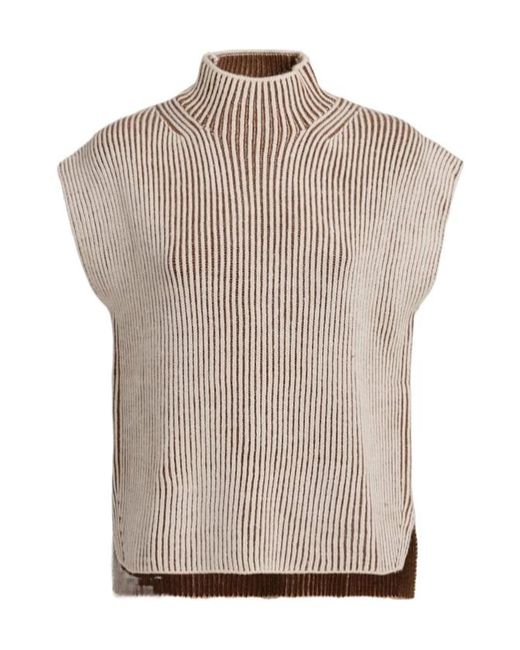 Varley White High-Necked Sleeveless Sweater