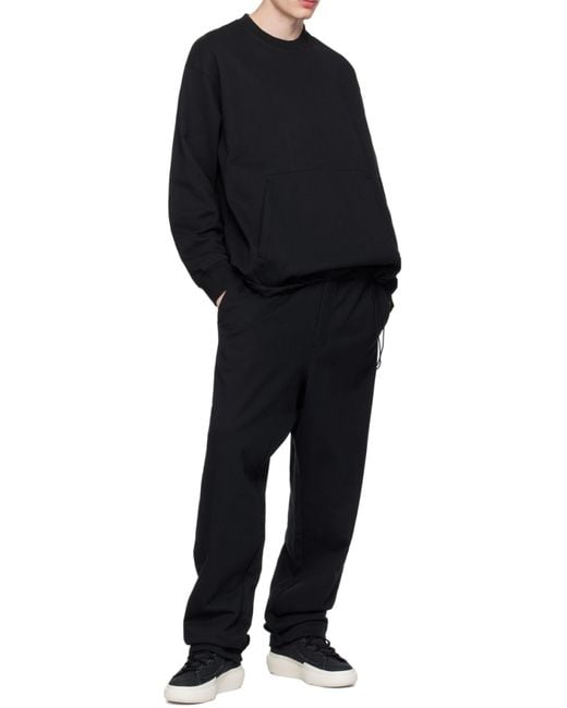 Y-3 Black Ft Straight Drawstring Track Pants for men