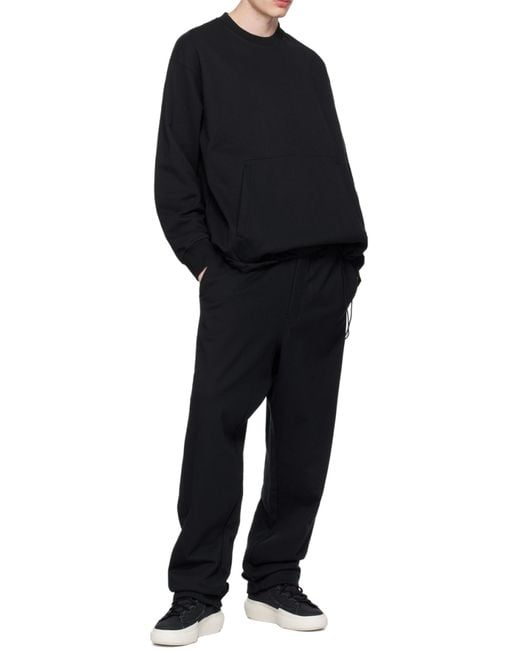 Y-3 Black Ft Straight Drawstring Track Pants for men